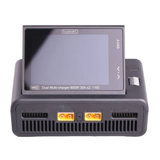 Original ToolkitRC M8D 1600W 50A Balance Touch Screen Charger 65W Fast Charge Dual Channels 1-8S Battery Charger for RC Plastic